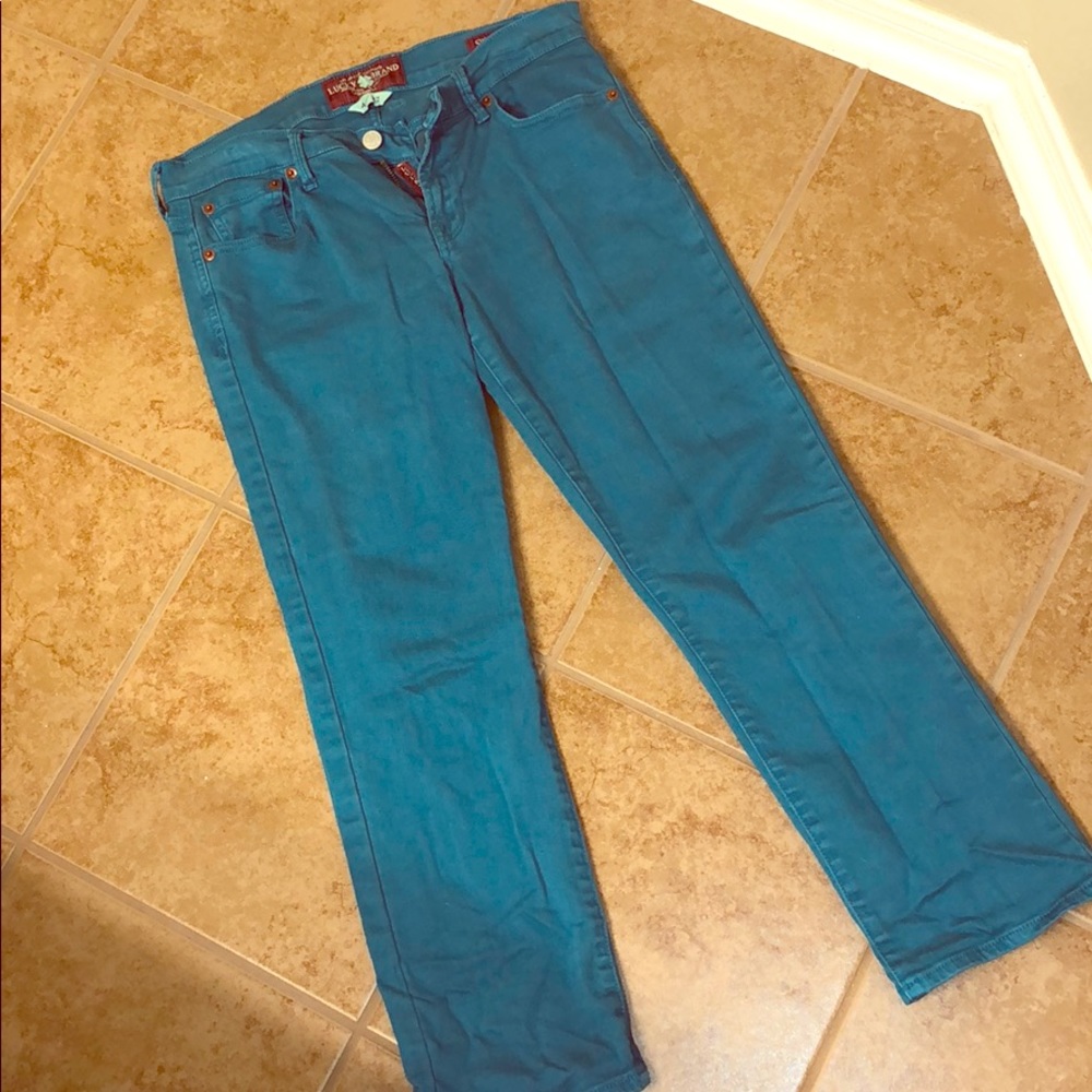 Lucky cropped teal jeans